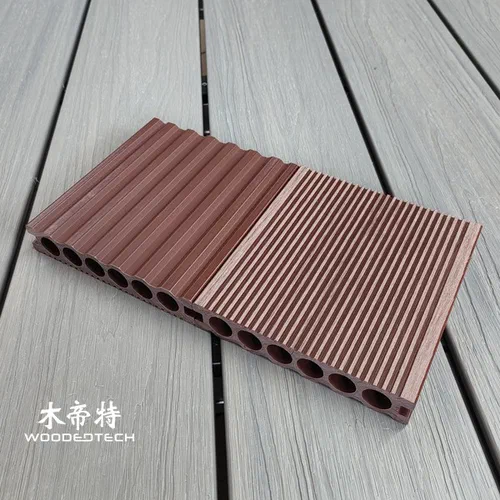 140-25 Double Wave Round Hole E Red Sandalwood Color Wood Polymer Decking Board With Affordable Price For Budget Engineering Projects