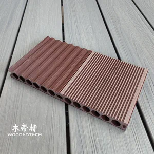140-25 Double Wave Round Hole E Red Sandalwood Color Wood Polymer Decking Board With Affordable Price For Budget Engineering Projects