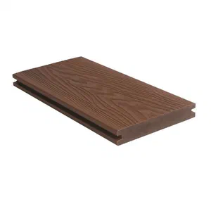 3D14024S solid 3D embossed flooring wpc eco decking provides durable outdoor flooring solutions with natural wood texture