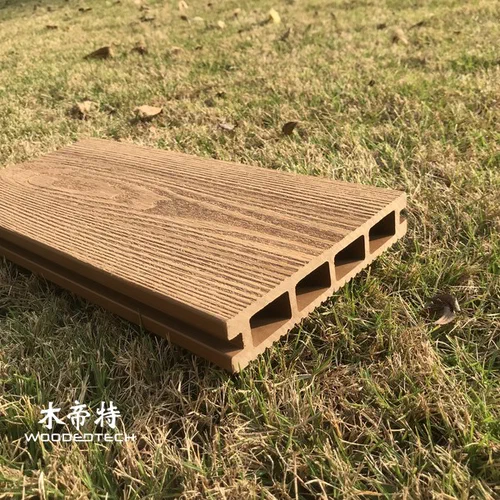 3D14025 140mm Width 25mm Thickness Square Hole 3D Embossed Plastic Wood Like Decking Provides Natural Outdoor Flooring Style