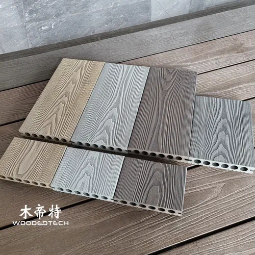3D14025-2 3d flooring with six round holes and embossed surface design is widely exported worldwide for outdoor applications