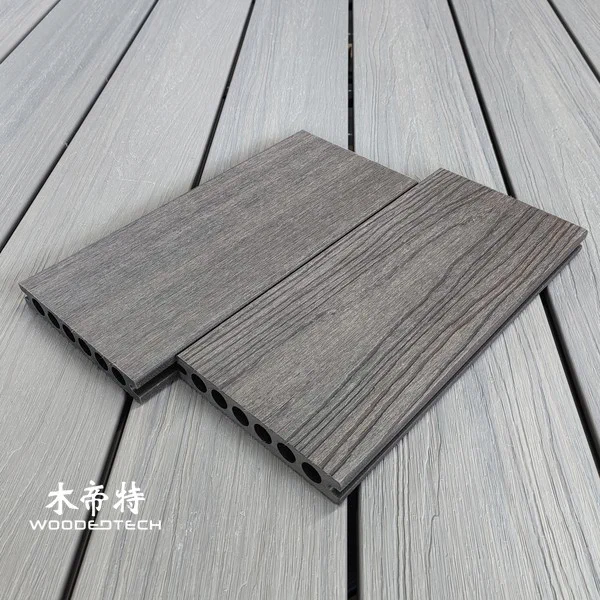 3DGD13823 Second Generation 3D Embossed Walnut WPC Decking Combines Ultra Realistic Wood Grain Texture with the Natural Beauty of Walnut for Outdoor Spaces