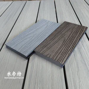 3DGD14023S Fully Capped Composite Decking Provides Natural Light Grey Walnut Appearance with Premium Wood Inspired Design