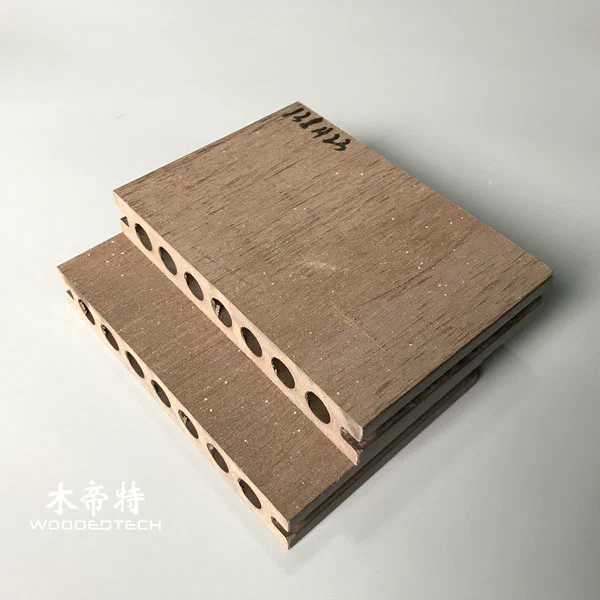 D13823 Round Hole Double Sided Flat WPC Bamboo Decking Boards With Strong Quality And Various Wood Grain Surface Treatments