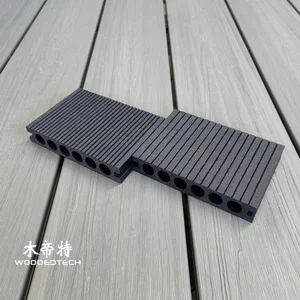 D14025-5 First Generation Large And Small Groove Ebony Color Composite Board With Low Profile Style And Dirt Resistant Outdoor Performance