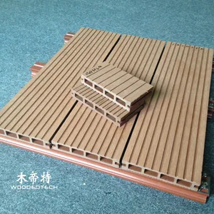 D14724 Double Sided Grooved Plastic Wood Look Decking Provides Reliable Outdoor Flooring Performance