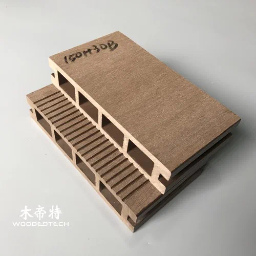 D15030-2 150mm Width 30mm Thickness WPC Decking Features Flat Surface And Fine Groove Design