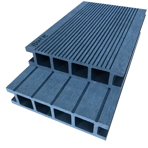 D15035 Hollow Square Hole WPC Deck Offers Double Grooved Surfaces with Unique Thickness Design for Outdoor Applications
