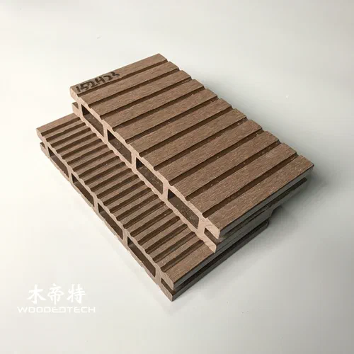 D15223 Hollow Square Hole WPC Outdoor Decking Offers Double Grooved Surfaces for Flexible Installation Options