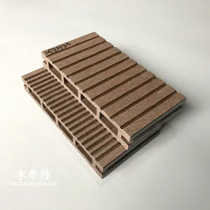 D15223 Hollow Square Hole WPC Outdoor Decking Offers Double Grooved Surfaces for Flexible Installation Options