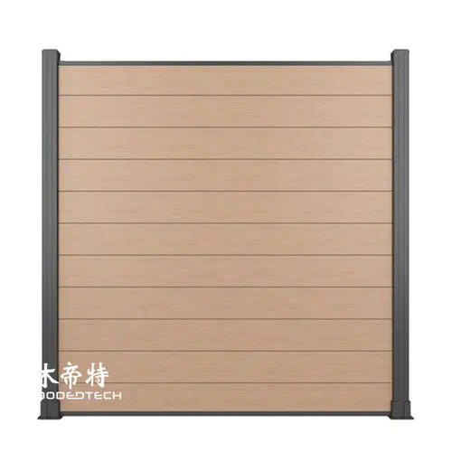 Fully enclosed design wpc panel fence Sturdy and aesthetically pleasing aluminum alloy system