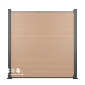 Fully enclosed design wpc panel fence Sturdy and aesthetically pleasing aluminum alloy system