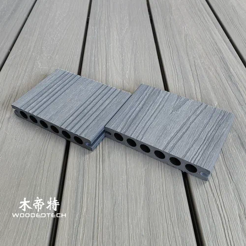 GD13823-3 Light Grey Premium Co Extrusion WPC Composite Decking Offers LG Texture and Excellent UV Resistance for Outdoor Spaces