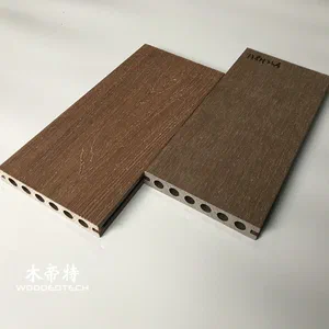 GD13823 Composite Capped Decking Offers Classic Outdoor Flooring Design with Six Round Holes and Durable Performance