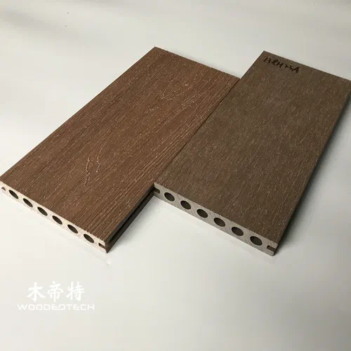 GD13823 Composite Capped Decking Offers Classic Outdoor Flooring Design with Six Round Holes and Durable Performance
