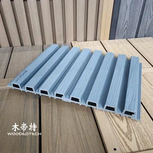 GQ21728wpc fluted wall panel with trapezoid large Great Wall design provides impressive exterior architectural style