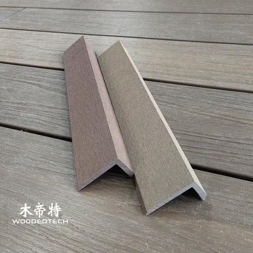 T5030 plastic wood slats with T shape edge trim design provide practical solutions for decking and wall panel decoration