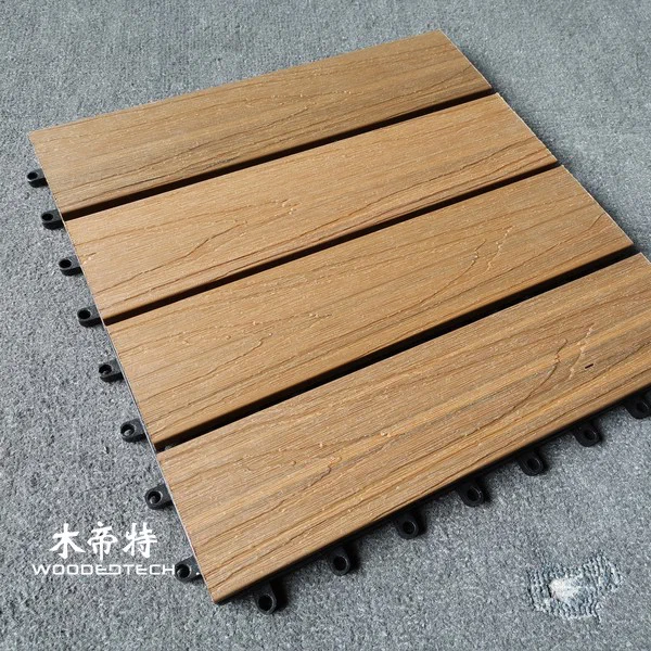 Teak Color TK WPC Decking Tiles In Stock for Wholesale and Quick Shipment