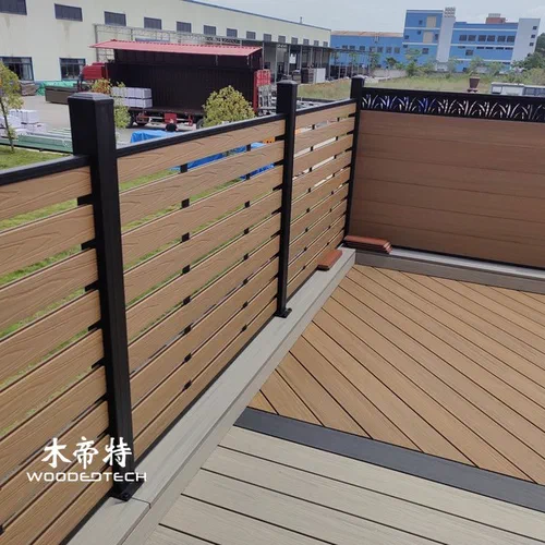 wood deck plastic fence combined with aluminum systems provides lighter and stronger installation solutions
