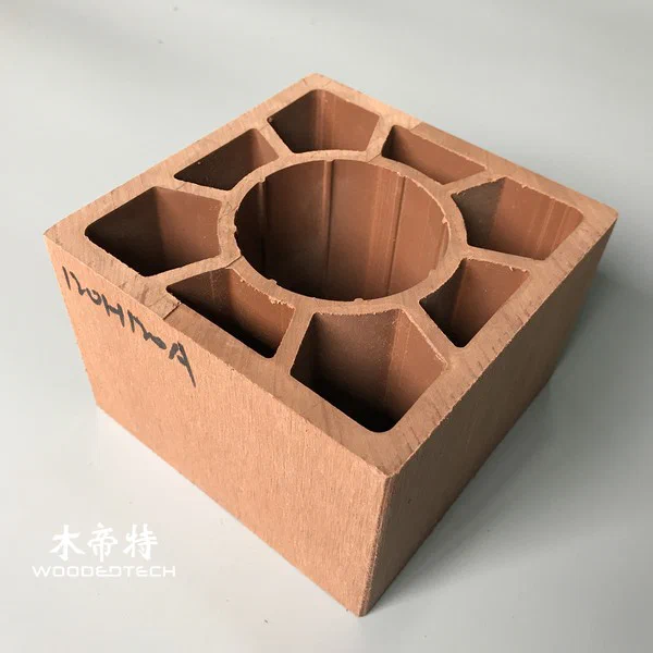wpc panel size L120120-2 square posts with round inner holes offer a unique design solution for outdoor pergola construction
